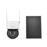 Caméra IP sans fil Panoramique et Inclinaison 4MP - Alimentation sur Batterie/Solaire, Vision Nocturne Couleur, Audio Bidirectionnel, Compatible avec Alexa, Détection de Forme Humaine par PIR