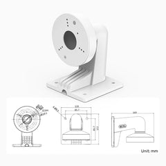 Support de caméra de surveillance en métal robuste, montage mural ou plafond, compatible avec caméras dôme, turret et bullet, adapté aux caméras de sécurité standard