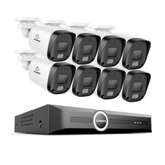 Système de sécurité PoE 5MP à 8 canaux, NVR 6MP, S+265, Détection d'humains et de véhicules, Lecture intelligente, Notification intelligente avec image jointe