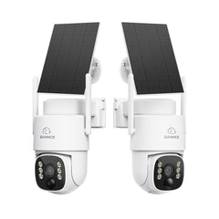 2er-Set 4MP WLAN-PTZ-Außenkamera mit 8000-mAh-Akku & Solarpanel, KI + PIR-Personenerkennung, Farbnachtsicht, Zwei-Wege-Audio, 270° Schwenken & 90° Neigen, Wi-Fi 6, Alexa-kompatibel