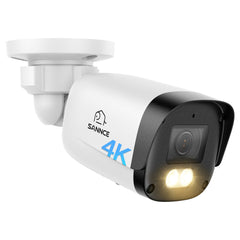 FX800 – 2 pièces Caméra de surveillance PoE 4K avec audio, emplacement pour carte SD, détection par IA, objectif grand angle, vision nocturne couleur à double éclairage et étanchéité IP67