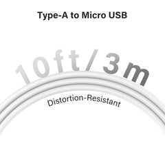 Câble USB 10ft/3m 5V/2A adapté aux entrées de type A