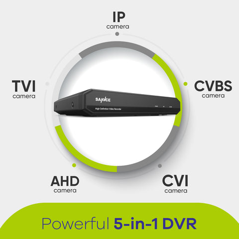 Certifié reconditionné 8 canaux 5MP Lite 5-en-1 hybride ONVIF Enregistreur vidéo numérique DVR Supporte TVI AHD CVI CVBS Caméras de sécurité analogiques IP pour une surveillance de sécurité 24/7