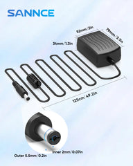 12V 2A Adaptateur secteur UE , homologué UL, câble d'alimentation avec embouts 5,5x2,1mm, transformateur AC 100-240V vers DC 12V 2A pour bandes LED, caméras CCTV, systèmes DVR de sécurité, routeurs, appareils électroménagers