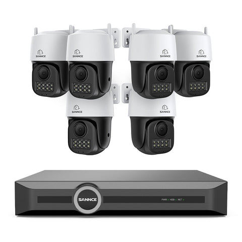5MP 8 Channel PoE Security System, 6MP NVR + PT IP Cameras, S+265., AI Human & Vehicle Detection, Smart Playback, Smart Notification with Image Attached