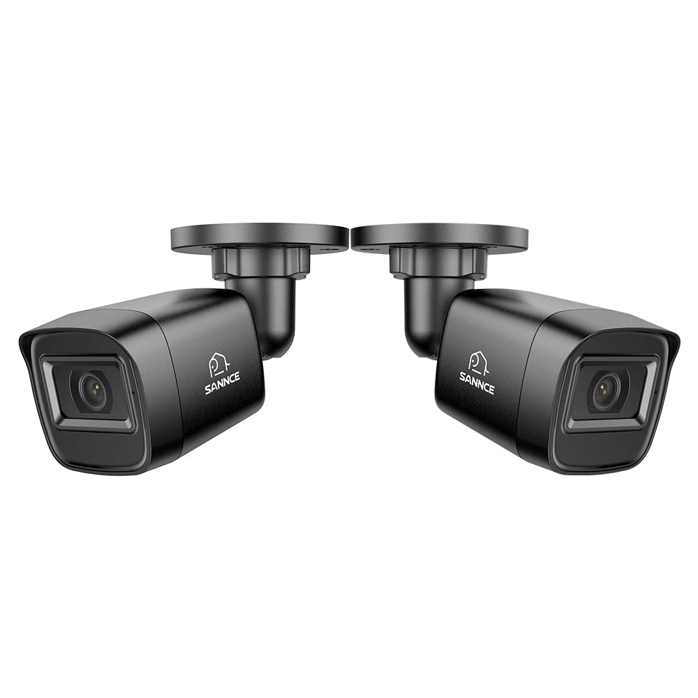 2MP 2 pièces Caméras extérieures en forme de balle, Détection intelligente de personnes / véhicules / mouvements (Pack de 2)