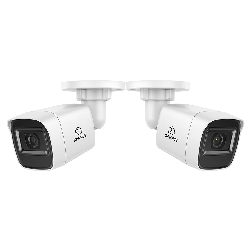 2MP 2 pièces Caméras extérieures en forme de balle, Détection intelligente de personnes / véhicules / mouvements (Pack de 2)