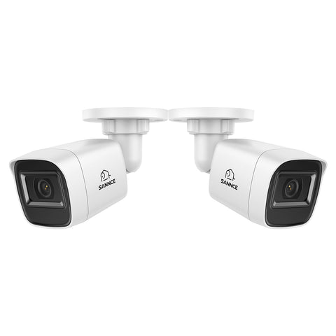 2MP 2 pièces Caméras extérieures en forme de balle, Détection intelligente de personnes / véhicules / mouvements (Pack de 2)