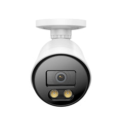 Paquet de 4 Caméra de sécurité filaire TVI 1080P avec vision nocturne en couleurs, 2 lumières chaudes, IP66 pour l'intérieur et l'extérieur, vision nocturne en couleurs de 100 pieds, pas d'alimentation électrique