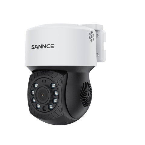Pack of 2, Caméra de sécurité panoramique et inclinable 1080p, panoramique 350°, inclinaison 90°, vision nocturne de 100 pieds, détection de mouvement, étanche