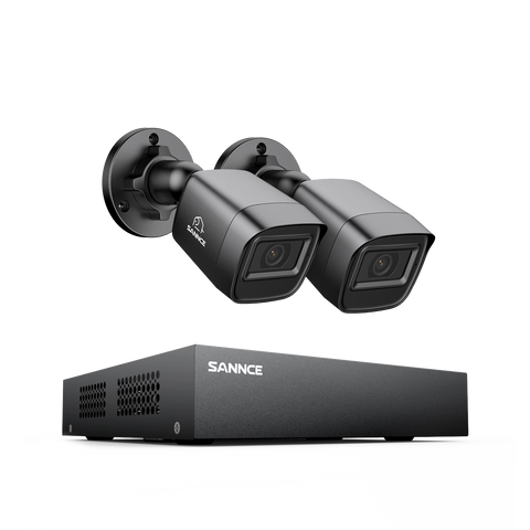 Système DVR filaire de sécurité 5MP à 8 canaux avec 2 caméras Bullet CCTV extérieures 2MP, détection intelligente des personnes, des véhicules et des mouvements
