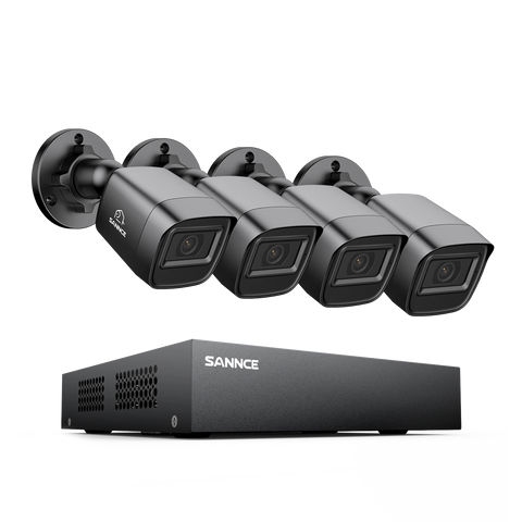 Système DVR filaire de sécurité 5MP à 8 canaux avec 4 caméras Bullet CCTV extérieures 2MP, détection intelligente des personnes, des véhicules et des mouvements
