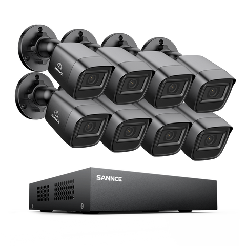 Système DVR filaire de sécurité 5MP à 8 canaux avec 8 caméras Bullet CCTV extérieures 2MP, détection intelligente des personnes, des véhicules et des mouvements