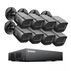 Système DVR filaire de sécurité 5MP à 8 canaux avec 8 caméras Bullet CCTV extérieures 2MP, détection intelligente des personnes, des véhicules et des mouvements