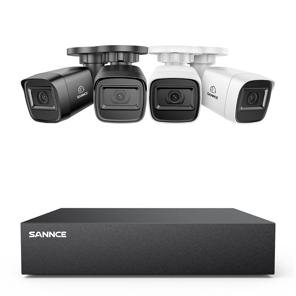 Système DVR filaire de sécurité 5MP à 8 canaux avec 4 caméras Bullet CCTV extérieures 2MP, détection intelligente des personnes, des véhicules et des mouvements