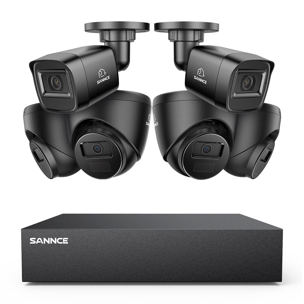 8 Canaux 5MP Système de Caméra de Sécurité Filaire  - DVR Hybride, 6 Caméras 2MP, Intérieur & Extérieur, Détection Intelligente de Mouvement, Accès à Distance