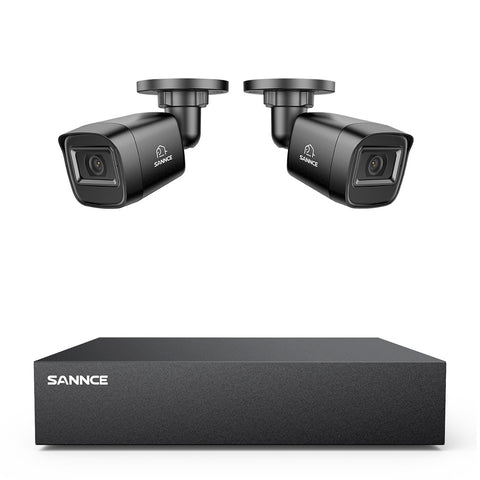 Système DVR filaire de sécurité 5MP à 8 canaux avec 2 caméras Bullet CCTV extérieures 2MP, détection intelligente des personnes, des véhicules et des mouvements
