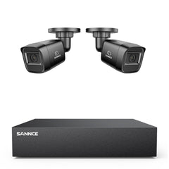 Système DVR filaire de sécurité 5MP à 8 canaux avec 2 caméras Bullet CCTV extérieures 2MP, détection intelligente des personnes, des véhicules et des mouvements
