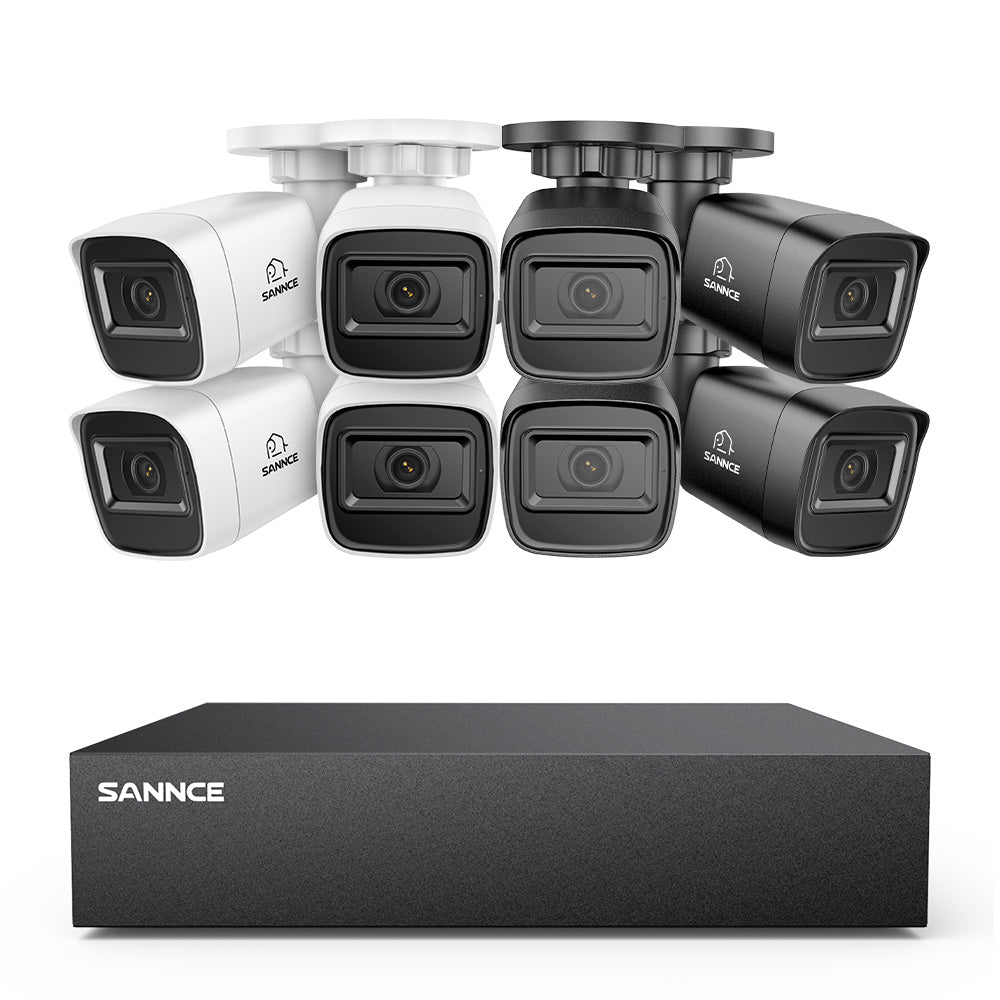 Système DVR filaire de sécurité 5MP à 8 canaux avec 8 caméras Bullet CCTV extérieures 2MP, détection intelligente des personnes, des véhicules et des mouvements