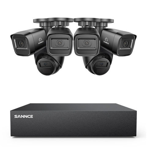 8 Canaux 5MP Système de Caméra de Sécurité Filaire  - DVR Hybride, 6 Caméras 2MP, Intérieur & Extérieur, Détection Intelligente de Mouvement, Accès à Distance