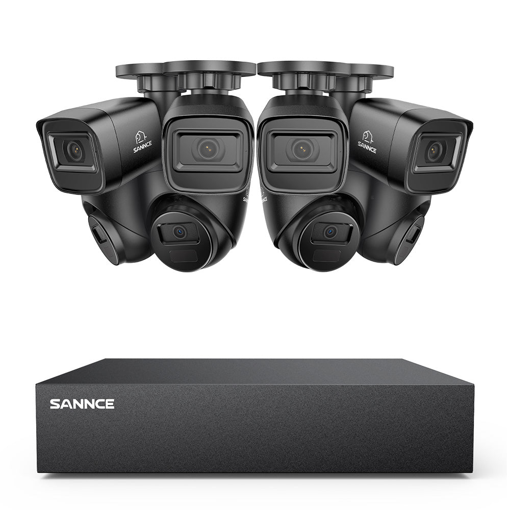 Système DVR filaire de sécurité 5MP à 8 canaux avec 8 caméras CCTV extérieures 2MP, détection intelligente des personnes, des véhicules et des mouvements
