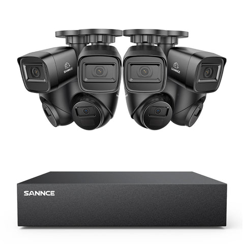 Système DVR filaire de sécurité 5MP à 8 canaux avec 8 caméras CCTV extérieures 2MP, détection intelligente des personnes, des véhicules et des mouvements