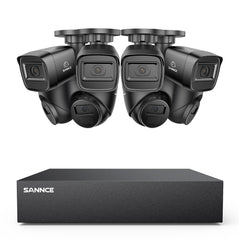 Système DVR filaire de sécurité 5MP à 8 canaux avec 8 caméras CCTV extérieures 2MP, détection intelligente des personnes, des véhicules et des mouvements