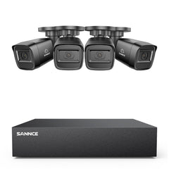 Système DVR filaire de sécurité 5MP à 8 canaux avec 4 caméras Bullet CCTV extérieures 2MP, détection intelligente des personnes, des véhicules et des mouvements
