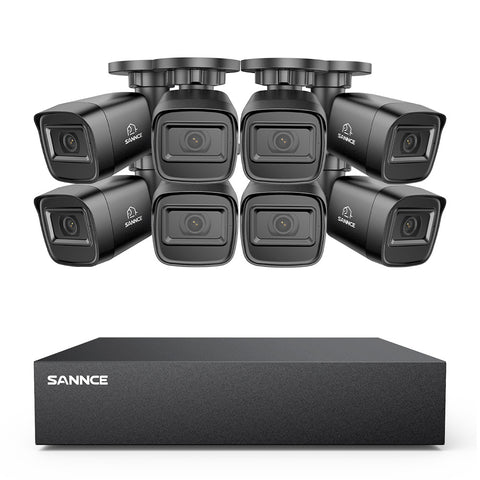 Système DVR filaire de sécurité 5MP à 8 canaux avec 8 caméras Bullet CCTV extérieures 2MP, détection intelligente des personnes, des véhicules et des mouvements