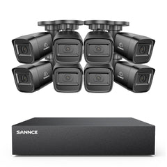 Système DVR filaire de sécurité 5MP à 8 canaux avec 8 caméras Bullet CCTV extérieures 2MP, détection intelligente des personnes, des véhicules et des mouvements