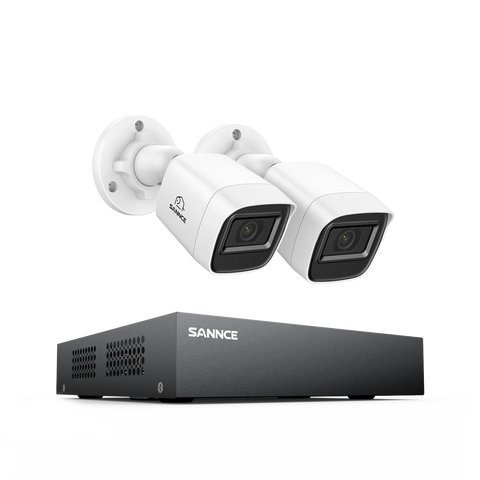 Système DVR filaire de sécurité 5MP à 8 canaux avec 2 caméras Bullet CCTV extérieures 2MP, détection intelligente des personnes, des véhicules et des mouvements