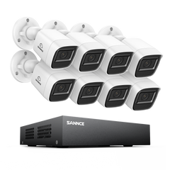 8 Canaux 5MP Système de Caméra de Sécurité Filaire  - DVR Hybride, 8 Caméras Bullet 2MP, Intérieur & Extérieur, Détection Intelligente de Mouvement, Accès à Distance