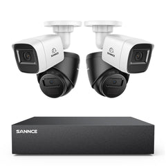 Système DVR filaire de sécurité 5MP à 8 canaux avec 4 caméras CCTV extérieures 2MP, détection intelligente des personnes, des véhicules et des mouvements