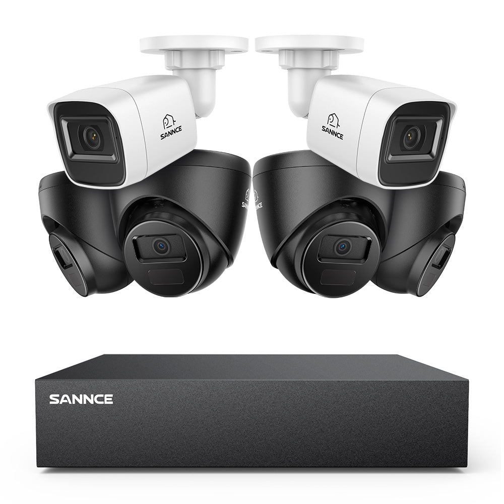 8 Canaux 5MP Système de Caméra de Sécurité Filaire  - DVR Hybride, 6 Caméras 2MP, Intérieur & Extérieur, Détection Intelligente de Mouvement, Accès à Distance