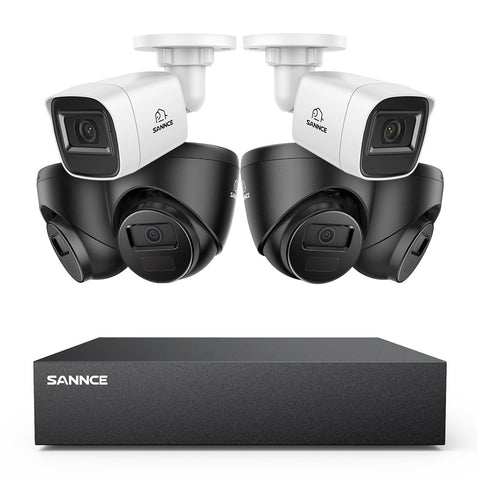 8 Canaux 5MP Système de Caméra de Sécurité Filaire  - DVR Hybride, 6 Caméras 2MP, Intérieur & Extérieur, Détection Intelligente de Mouvement, Accès à Distance