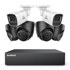 8 Canaux 5MP Système de Caméra de Sécurité Filaire  - DVR Hybride, 6 Caméras 2MP, Intérieur & Extérieur, Détection Intelligente de Mouvement, Accès à Distance