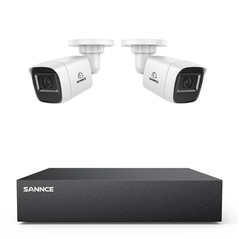 Système DVR filaire de sécurité 5MP à 8 canaux avec 2 caméras Bullet CCTV extérieures 2MP, détection intelligente des personnes, des véhicules et des mouvements