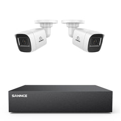 Système DVR filaire de sécurité 5MP à 8 canaux avec 2 caméras Bullet CCTV extérieures 2MP, détection intelligente des personnes, des véhicules et des mouvements