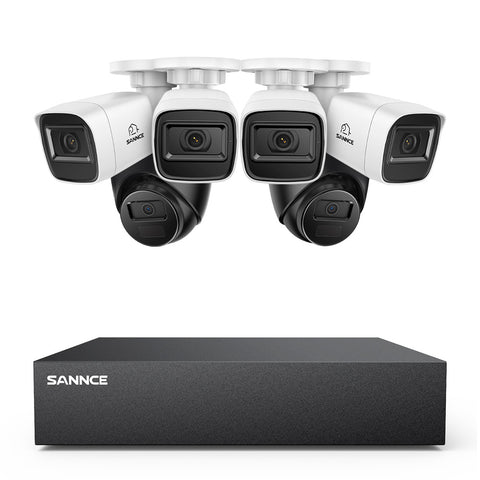 8 Canaux 5MP Système de Caméra de Sécurité Filaire  - DVR Hybride, 6 Caméras 2MP, Intérieur & Extérieur, Détection Intelligente de Mouvement, Accès à Distance