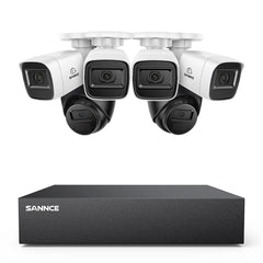 8 Canaux 5MP Système de Caméra de Sécurité Filaire  - DVR Hybride, 6 Caméras 2MP, Intérieur & Extérieur, Détection Intelligente de Mouvement, Accès à Distance
