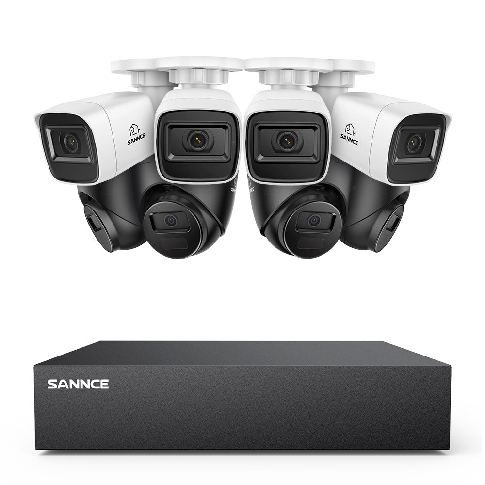 Système DVR filaire de sécurité 5MP à 8 canaux avec 8 caméras CCTV extérieures 2MP, détection intelligente des personnes, des véhicules et des mouvements