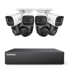 Système DVR filaire de sécurité 5MP à 8 canaux avec 8 caméras CCTV extérieures 2MP, détection intelligente des personnes, des véhicules et des mouvements