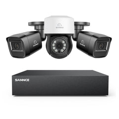 5MP 8 canaux PT Système de caméra de sécurité  - DVR hybride 5 en 1, caméra de vidéosurveillance Pan & Tilt, vision nocturne jusqu'à 100 pieds, détection de mouvement, extérieure, étanche