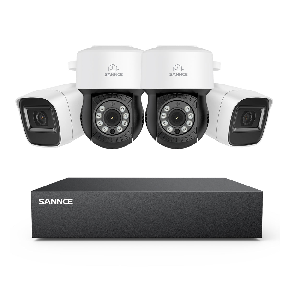 5MP 8 canaux PT Système de caméra de sécurité  - DVR hybride 5 en 1, caméra de vidéosurveillance Pan & Tilt, vision nocturne jusqu'à 100 pieds, détection de mouvement, extérieure, étanche