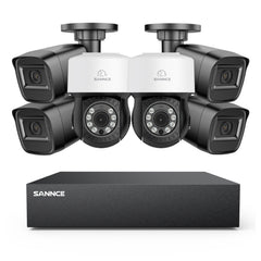 5MP 8 canaux PT Système de caméra de sécurité  - DVR hybride 5 en 1, caméra de vidéosurveillance Pan & Tilt, vision nocturne jusqu'à 100 pieds, détection de mouvement, extérieure, étanche