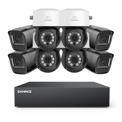 5MP 8 canaux PT Système de caméra de sécurité  - DVR hybride 5 en 1, caméra de vidéosurveillance Pan & Tilt, vision nocturne jusqu'à 100 pieds, détection de mouvement, extérieure, étanche