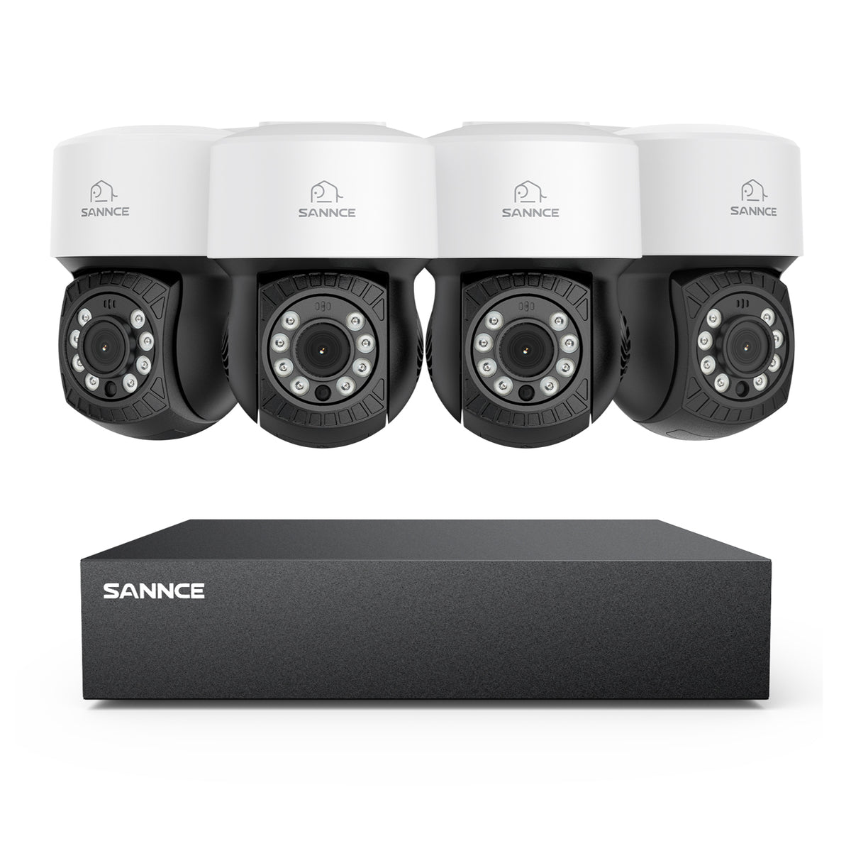 5MP 8 canaux PT Système de caméra de sécurité  - DVR hybride 5 en 1, caméra de vidéosurveillance Pan & Tilt, vision nocturne jusqu'à 100 pieds, détection de mouvement, extérieure, étanche