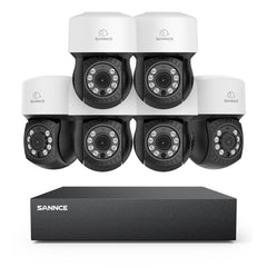 5MP 8 canaux PT Système de caméra de sécurité  - DVR hybride 5 en 1, caméra de vidéosurveillance Pan & Tilt, vision nocturne jusqu'à 100 pieds, détection de mouvement, extérieure, étanche