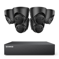 8 Canaux 5MP Système de Caméra de Sécurité Filaire  - DVR Hybride, 6 Caméras Turret 2MP, Intérieur & Extérieur, Détection Intelligente de Mouvement, Accès à Distance