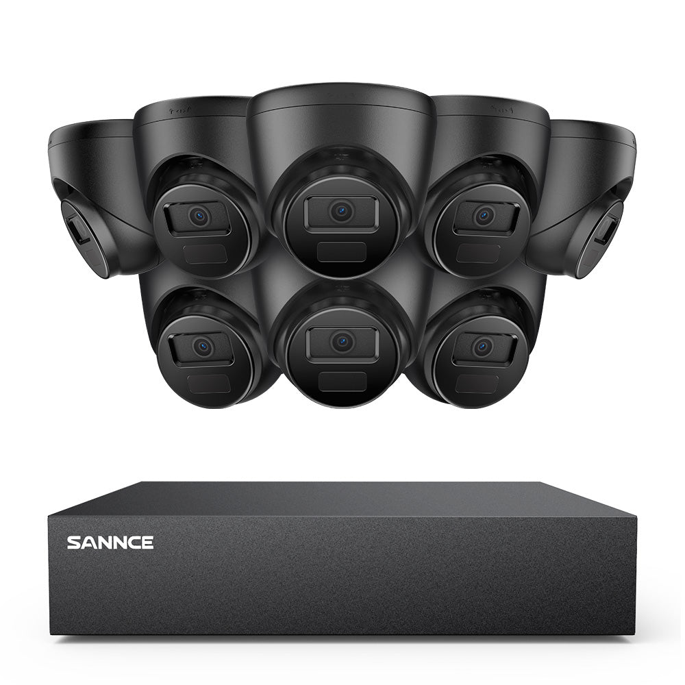 8 Canaux 5MP Système de Caméra de Sécurité Filaire  - DVR Hybride, 8 Caméras Turret 2MP, Intérieur & Extérieur, Détection Intelligente de Mouvement, Accès à Distance